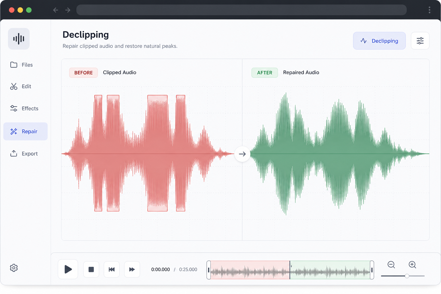 How to Remove Clipping from Audio Online: Fix Distorted, Peaking Recordings Without a DAW