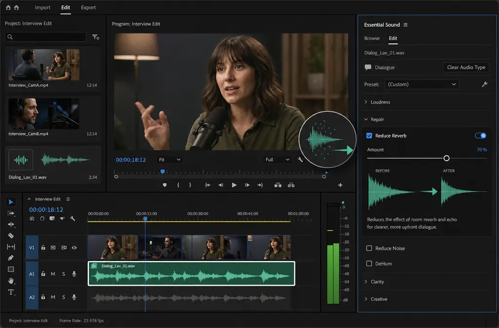 How to Remove Echo in Premiere Pro Without Wrecking Voice Clarity