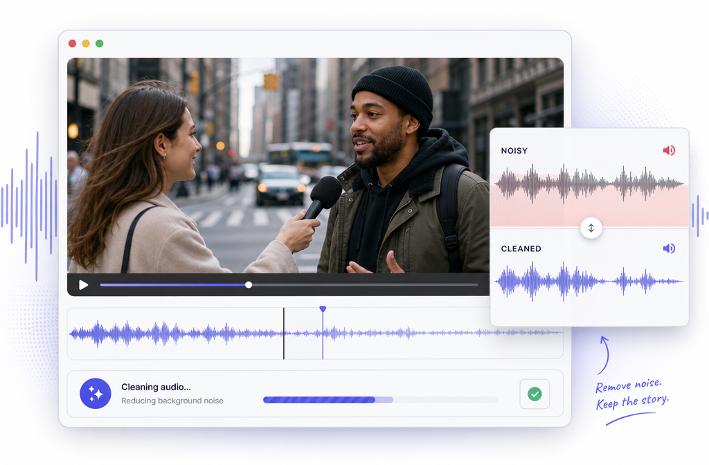 How to Remove Traffic Noise from Video Online: Clean Up Street, Road, and Highway Audio Without a DAW
